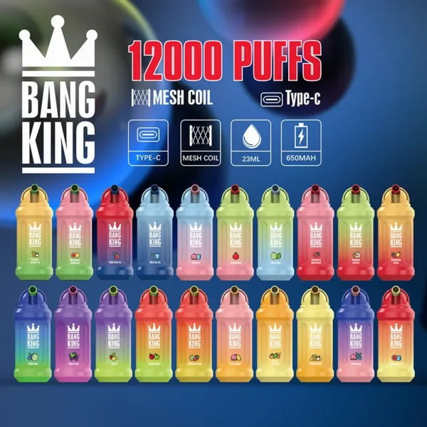 Bang King 12000 Puffs 0% 2% 3% 5% Nikotynowy akumulator jednorazowy Vape Hurt - BeerVape - 1
