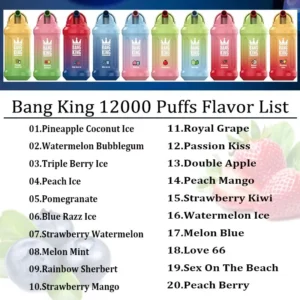 Bang King 12000 Puffs 0% 2% 3% 5% Nikotynowy akumulator jednorazowy Vape Hurt - BeerVape - 23