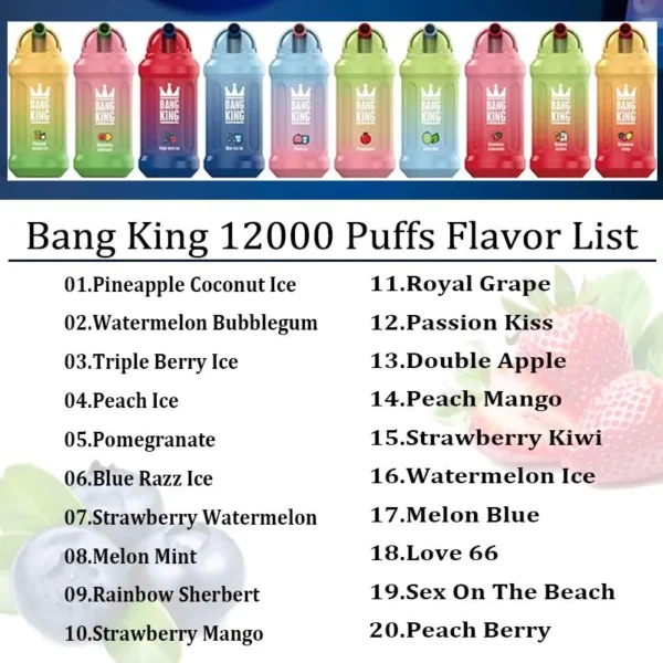 Bang King 12000 Puffs 0% 2% 3% 5% Nikotynowy akumulator jednorazowy Vape Hurt - BeerVape - 2