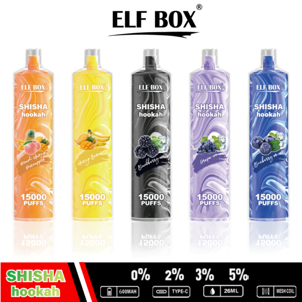 ELF BOX LS15000 Puff Shisha Hookah 0% 2% 5% Nikotynowy akumulator jednorazowy Vape Hurt - BeerVape - 4