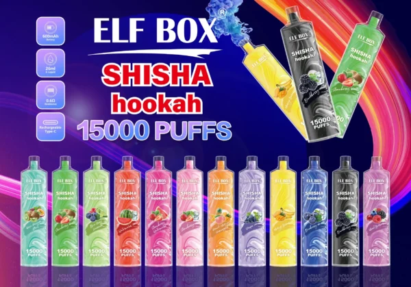 ELF BOX LS15000 Puff Shisha Szisza 0% 2% 5% Nikotynowy Akumulator Jednorazowy Vape Hurt - BeerVape - 1