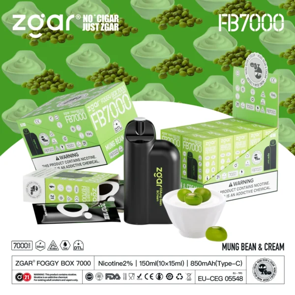 ZGAR FOGGY BOX 7000 Puffs 2% Nikotynowy akumulator jednorazowy Vape Hurt - BeerVape - 3