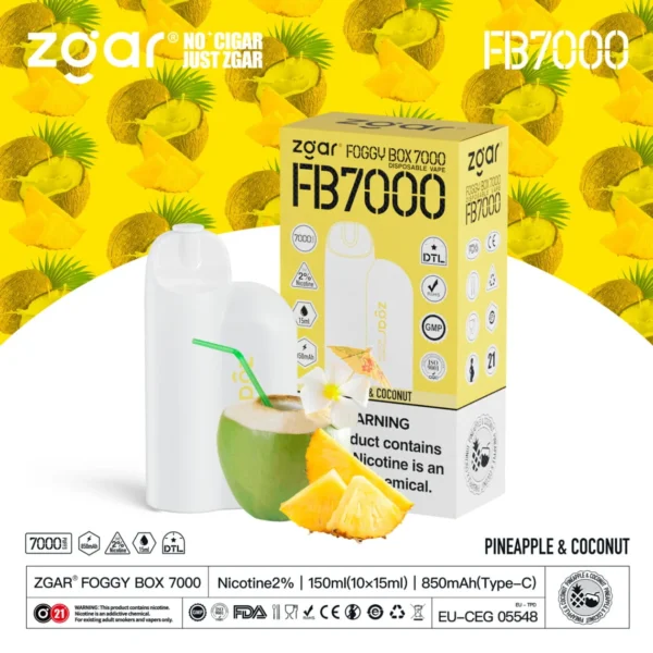 ZGAR FOGGY BOX 7000 Puffs 2% Nikotynowy akumulator jednorazowy Vape Hurt - BeerVape - 8