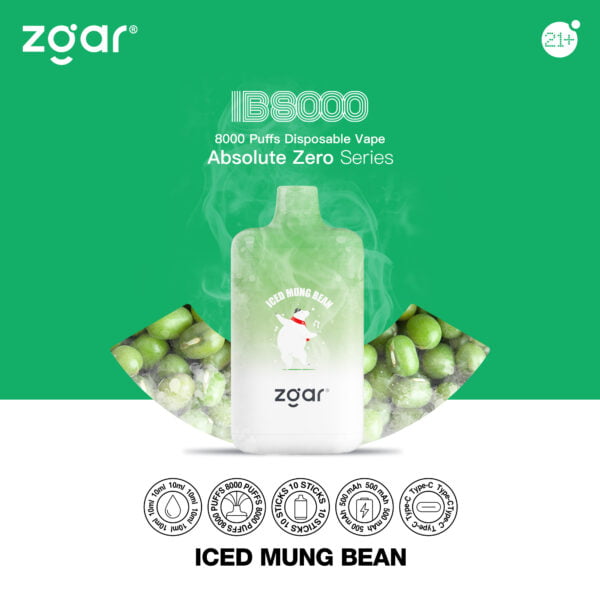 ZGAR ICE BOX 8000 Puffs 2% Nikotynowy akumulator jednorazowy Vape Hurt - BeerVape - 9