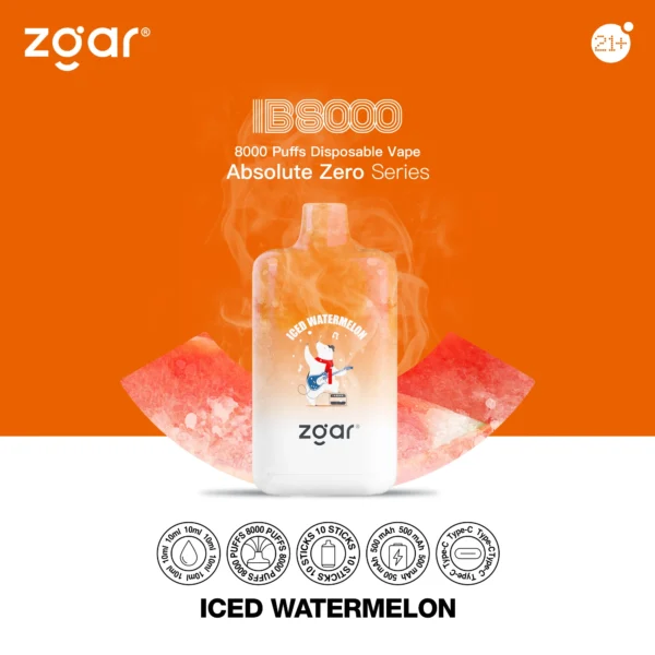 ZGAR ICE BOX 8000 Puffs 2% Nikotynowy akumulator jednorazowy Vape Hurt - BeerVape - 11