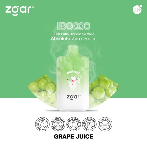 ZGAR ICE BOX 8000 Puffs 2% Nikotynowy akumulator jednorazowy Vape Hurt - BeerVape - 2