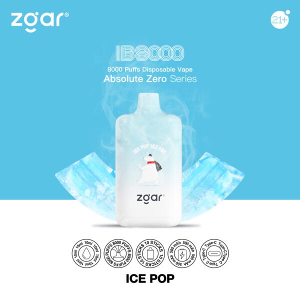 ZGAR ICE BOX 8000 Puffs 2% Nikotynowy akumulator jednorazowy Vape Hurt - BeerVape - 4