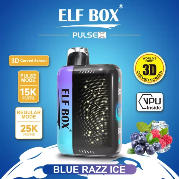 Elf Box Pulse X 25000 Puffs Dual Mesh 0% 2% 3% 5% Low Nicotine 3D Curved LED Screen Rechargeable Disposable Vapes Pen Bulk Buy Wholesale - BeerVape - 10