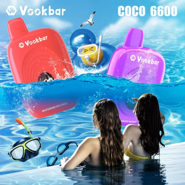Vookbar Coco 6600 Puffs Digital Smart Screen 3% Перезаряжаемая одноразовая ручка для электронных сигарет с низким содержанием никотина. Купить оптом - BeerVape - 9