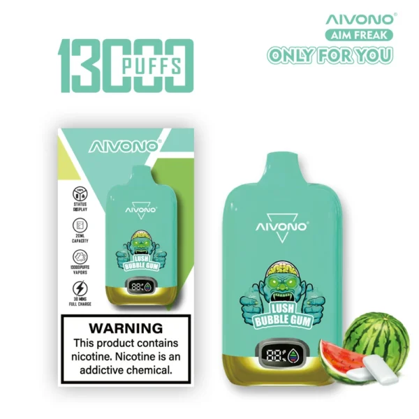 AIVONO AIM FREAK 13000 Puffs Цифровой экран 0% 2% 3% 5% Аккумуляторная одноразовая ручка для электронных сигарет с низким содержанием никотина Купить оптом - BeerVape - 10
