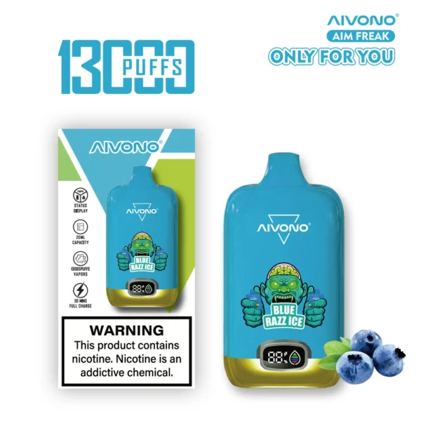 AIVONO AIM FREAK 13000 Puffs Цифровой экран 0% 2% 3% 5% Перезаряжаемые одноразовые ручки для электронных сигарет с низким содержанием никотина Купить оптом - BeerVape - 4