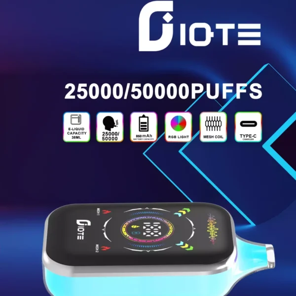 IQTE 50000 Rookwolken Dual Mesh RGB Volledig scherm 0% 2% 5% Oplaadbare wegwerpvapes-pen met laag nicotinegehalte Bulk kopen groothandel - BeerVape - 1